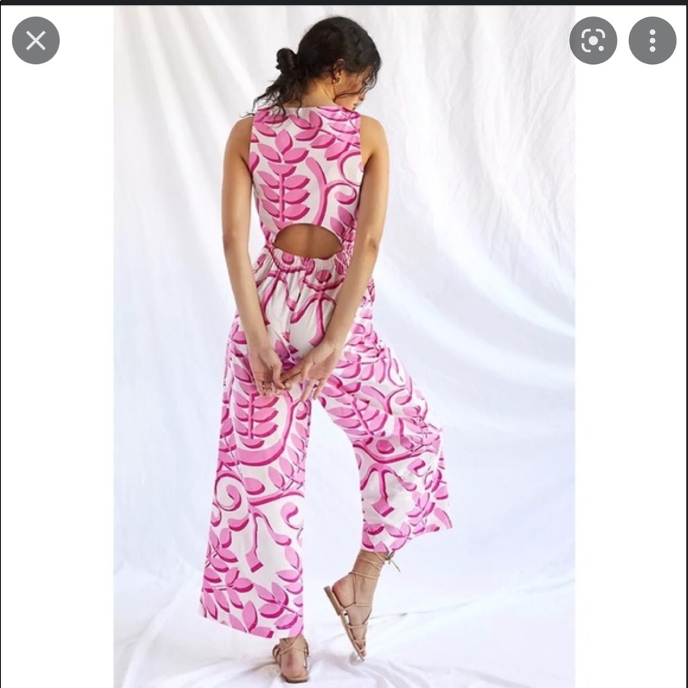 Anthropologie Porridge pink and white jumpsuit size 6 new